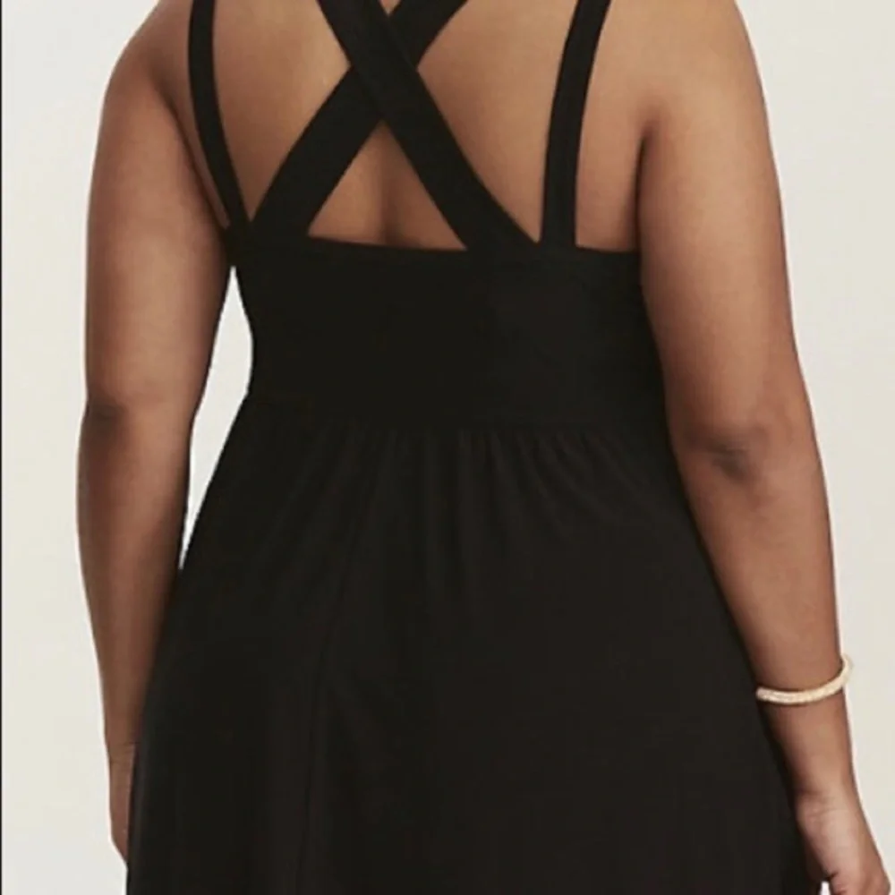 Torrid Black CrissCross BabyDoll Dress - Picture 3 of 4